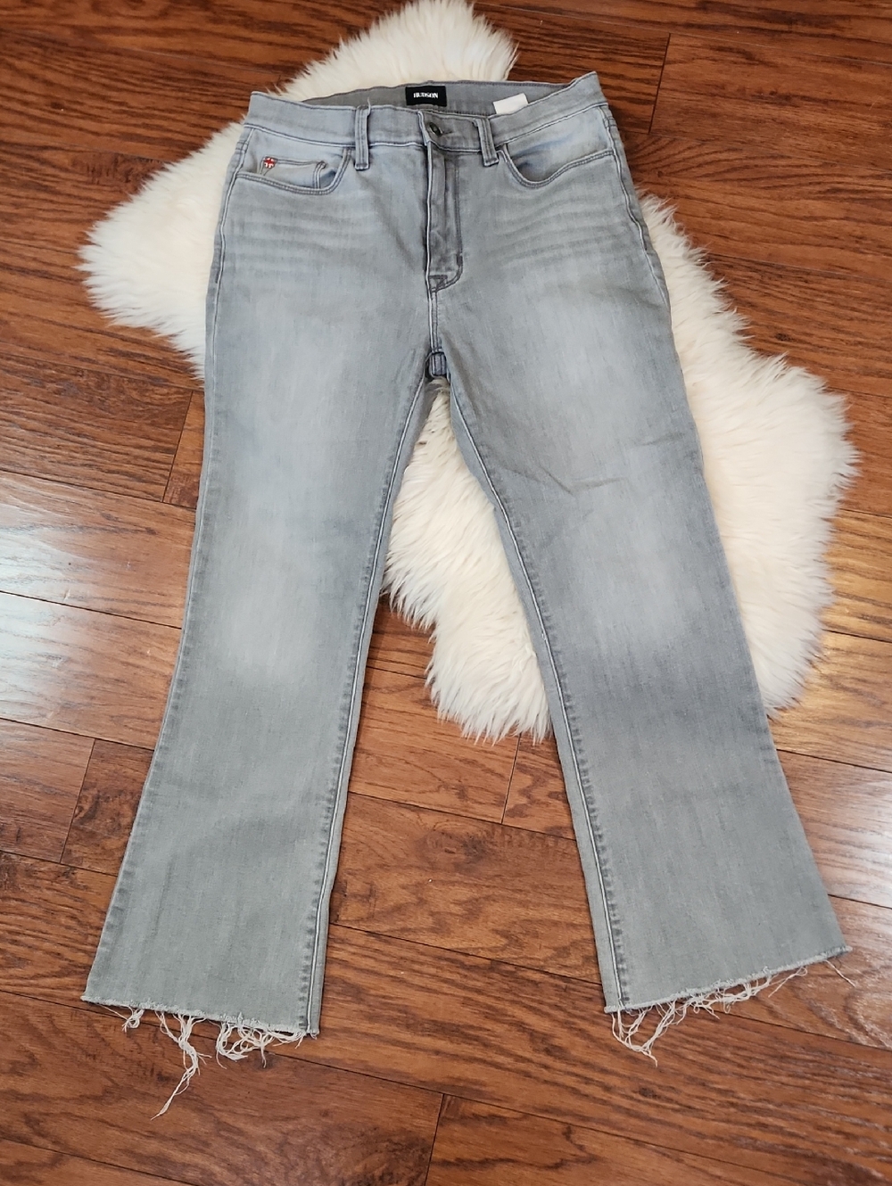 HUDSON BLAIR GREY FLARE STRETCH  JEANS